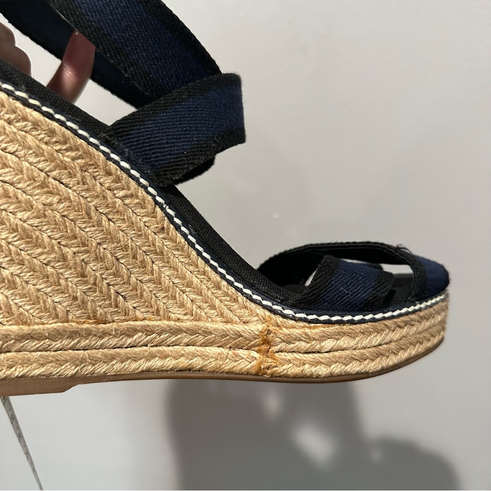 Tory Burch Adonis Espadrille Navy Black Size 9 - Picture 9 of 16